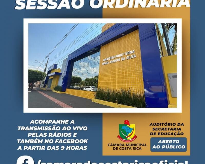 Câmara de Costa Rica inicia ampliação do plenário, e sessões passam a ser realizadas do Auditório da SEMED