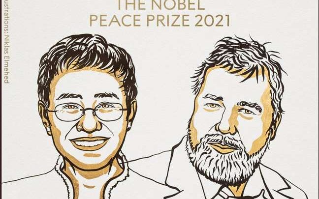 Nobel da Paz 2021 vai para jornalistas de Filipinas e Rússia