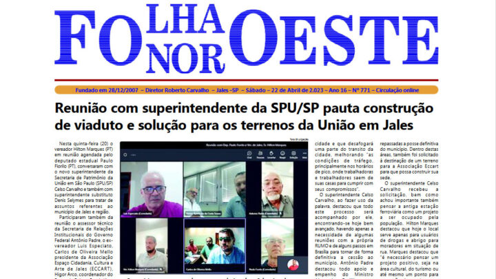 Jornal Folha Noroeste Digital edição 771 de 22042023 Jales SP