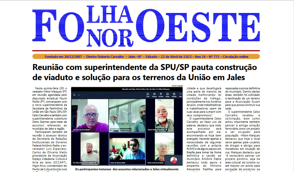 Jornal Folha Noroeste Digital edição 771 de 22042023 Jales SP