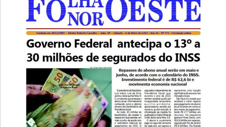 Jornal Folha Noroeste Digital Edição 773 de 6 de maio de 2023 Jales SP
