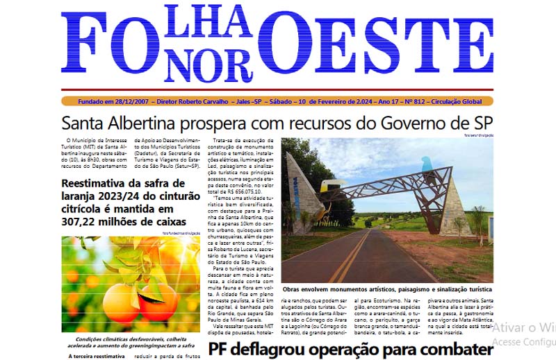 Jornal Folha Noroeste Digital Edição 812 de 1002024 Jales SP