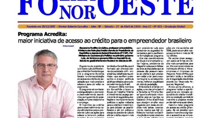 Jornal Folha Noroeste Digital edição 823 de 27042024 Jales SP