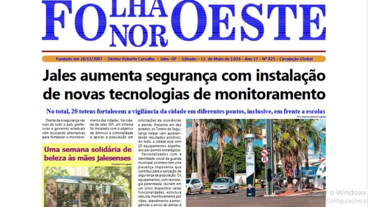 Jornal Folha Noroeste Digital edição 825 de 11052024 Jales SP