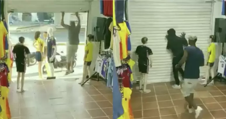 Empresário tranca bandidos dentro de loja durante assalto na Colômbia; vídeo