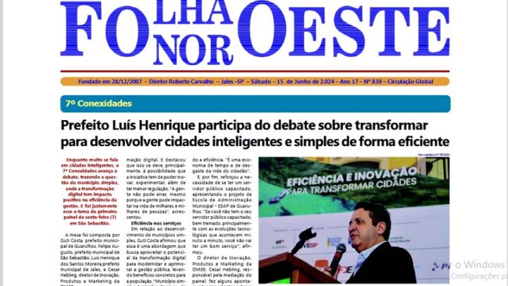 Jornal Folha Noroeste Digital edição 830 de 15062024 Jales SP