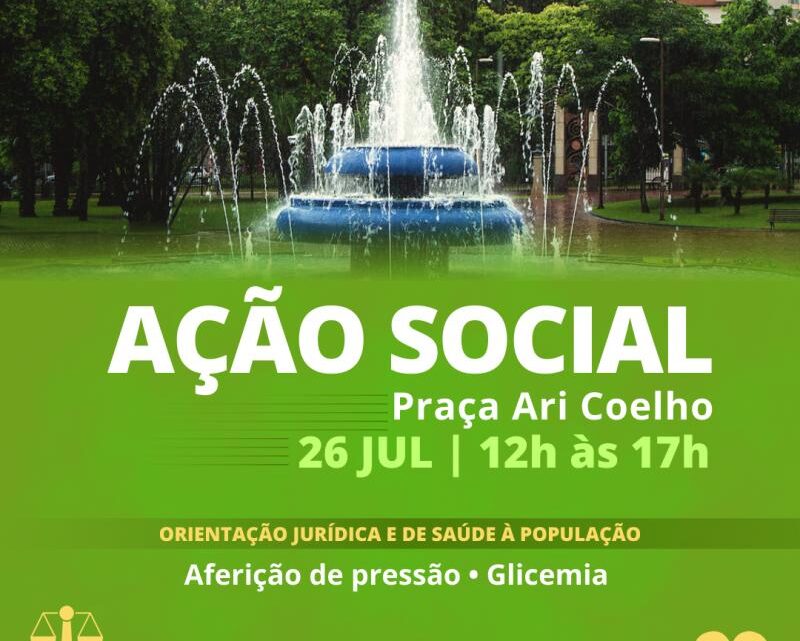 Justiça do Trabalho levará ação social à Praça Ari Coelho no dia 26/7