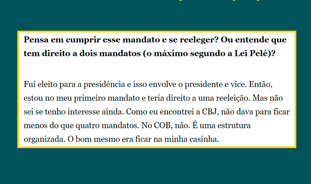 NOTA PÚBLICA: Terceiro mandato de presidentes em Comitês e Confederações esportivas é retrocesso e coloca o esporte em risco