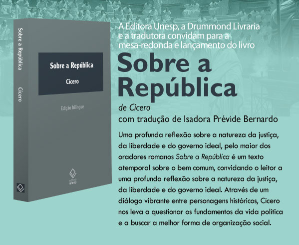 📚 Mesa-redonda e lançamento de ‘Sobre a República’, de Cícero, na Drummond Livraria 🎉